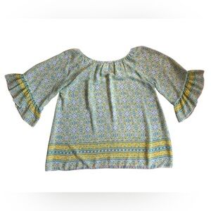 R. Rouge Women's Off The Shoulder Floral Flare Sleeve Blouse Size Small